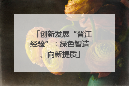 创新发展“晋江经验”：绿色智造、向新提质