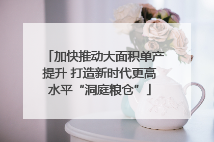 加快推动大面积单产提升 打造新时代更高水平“洞庭粮仓”