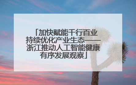 加快赋能千行百业 持续优化产业生态——浙江推动人工智能健康有序发展观察