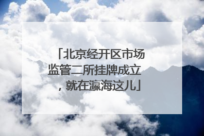 北京经开区市场监管二所挂牌成立，就在瀛海这儿
