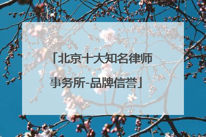 北京十大知名律师事务所-品牌信誉