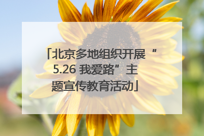 北京多地组织开展“5.26 我爱路”主题宣传教育活动