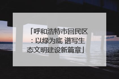呼和浩特市回民区：以绿为底 谱写生态文明建设新篇章