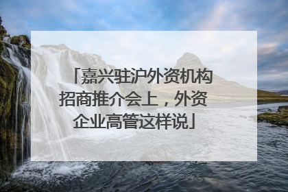 嘉兴驻沪外资机构招商推介会上，外资企业高管这样说