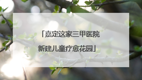 嘉定这家三甲医院新建儿童疗愈花园