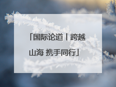 国际论道丨跨越山海 携手同行