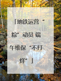 地铁运营“粽”动员 端午维保“不打烊”