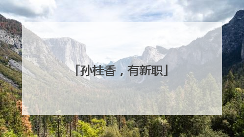 孙桂香，有新职