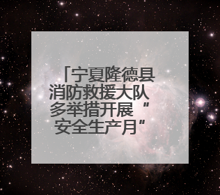 宁夏隆德县消防救援大队多举措开展“安全生产月”消防宣传活动