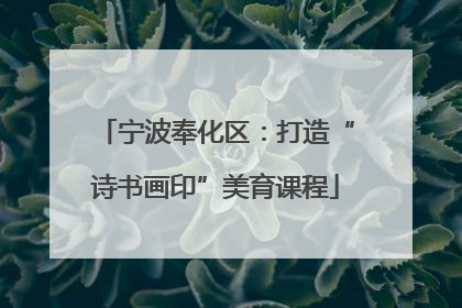 宁波奉化区：打造“诗书画印”美育课程