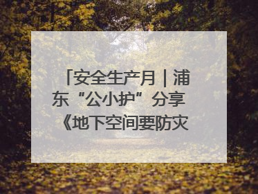 安全生产月｜浦东“公小护”分享《地下空间要防灾，守护平安有我在》安全谣
