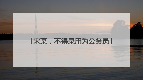 宋某，不得录用为公务员