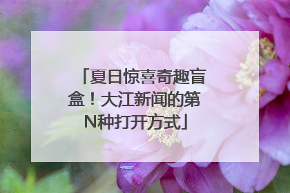 夏日惊喜奇趣盲盒！大江新闻的第N种打开方式