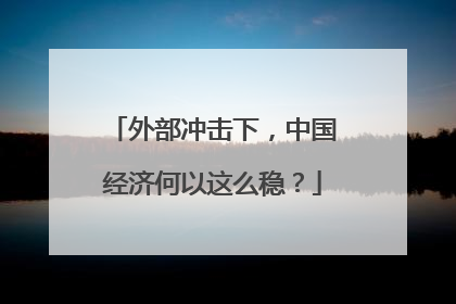 外部冲击下，中国经济何以这么稳？