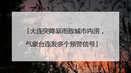大连突降暴雨致城市内涝，气象台连发多个预警信号