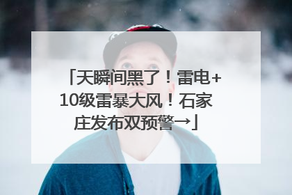 天瞬间黑了！雷电+10级雷暴大风！石家庄发布双预警→