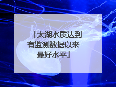 太湖水质达到有监测数据以来最好水平