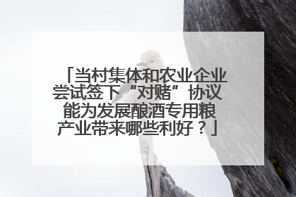 当村集体和农业企业尝试签下“对赌”协议 能为发展酿酒专用粮产业带来哪些利好？