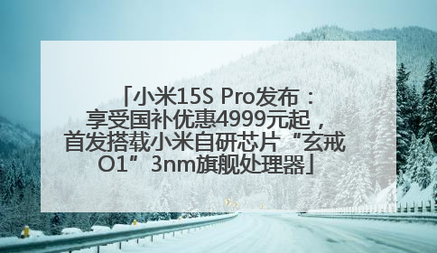 小米15S Pro发布：享受国补优惠4999元起，首发搭载小米自研芯片“玄戒O1”3nm旗舰处理器