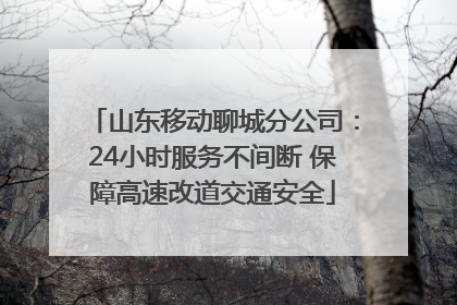 山东移动聊城分公司：24小时服务不间断 保障高速改道交通安全