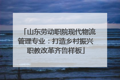 山东劳动职院现代物流管理专业：打造乡村振兴职教改革齐鲁样板
