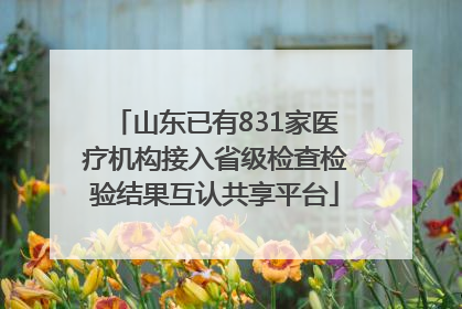 山东已有831家医疗机构接入省级检查检验结果互认共享平台