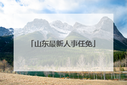 山东最新人事任免