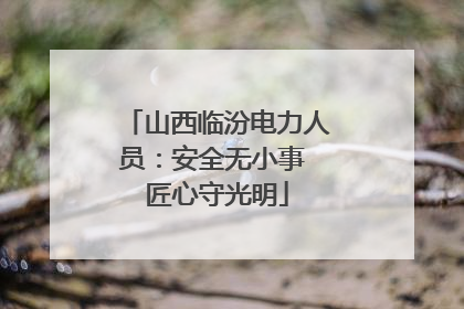 山西临汾电力人员：安全无小事 匠心守光明