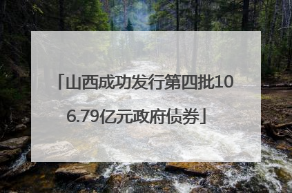 山西成功发行第四批106.79亿元政府债券
