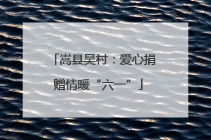 嵩县吴村：爱心捐赠情暖“六一”