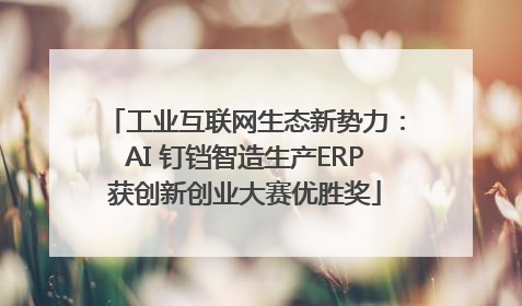 工业互联网生态新势力：AI 钉铛智造生产ERP获创新创业大赛优胜奖