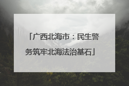 广西北海市：民生警务筑牢北海法治基石