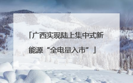广西实现陆上集中式新能源“全电量入市”