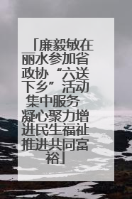 廉毅敏在丽水参加省政协“六送下乡”活动集中服务 凝心聚力增进民生福祉推进共同富裕