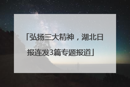 弘扬三大精神，湖北日报连发3篇专题报道