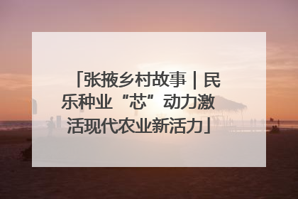 张掖乡村故事｜民乐种业“芯”动力激活现代农业新活力