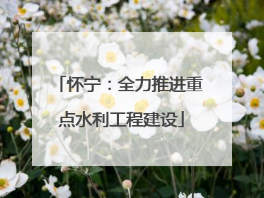 怀宁：全力推进重点水利工程建设