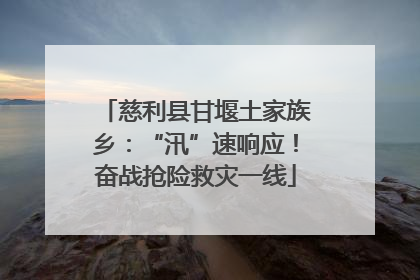 慈利县甘堰土家族乡：“汛”速响应！奋战抢险救灾一线