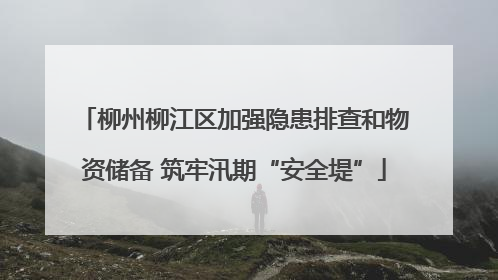 柳州柳江区加强隐患排查和物资储备 筑牢汛期“安全堤”