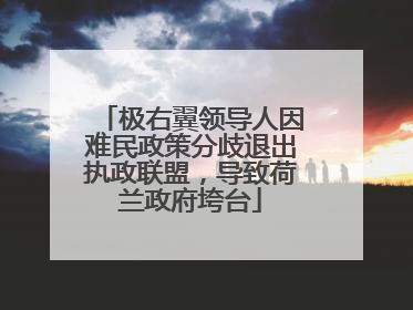 极右翼领导人因难民政策分歧退出执政联盟，导致荷兰政府垮台
