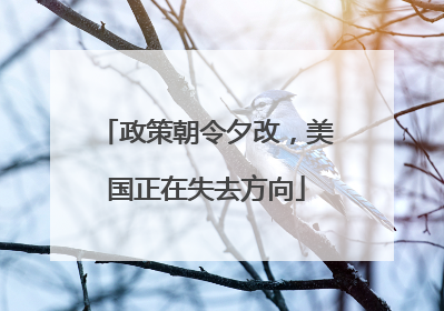 政策朝令夕改，美国正在失去方向