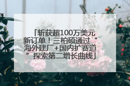 斩获超100万美元新订单！三柏硕通过“海外建厂+国内扩赛道”探索第二增长曲线