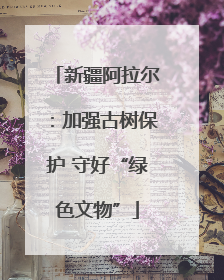 新疆阿拉尔：加强古树保护 守好“绿色文物”