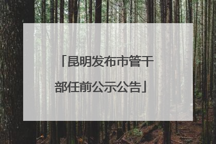 昆明发布市管干部任前公示公告