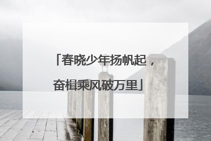 春晓少年扬帆起，奋楫乘风破万里