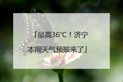 最高36℃！济宁本周天气预报来了