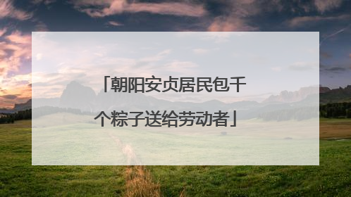 朝阳安贞居民包千个粽子送给劳动者