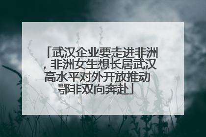 武汉企业要走进非洲，非洲女生想长居武汉 高水平对外开放推动鄂非双向奔赴