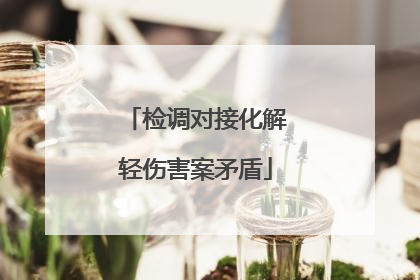 检调对接化解轻伤害案矛盾