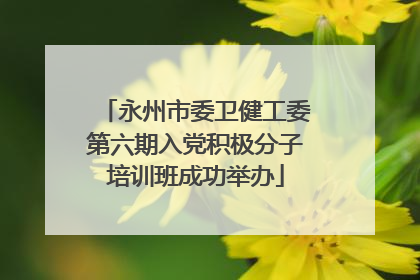 永州市委卫健工委第六期入党积极分子培训班成功举办